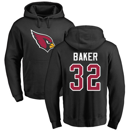 Arizona Cardinals Men Black Budda Baker Name And Number Logo NFL Football #32 Pullover Hoodie Sweatshirts->nfl t-shirts->Sports Accessory